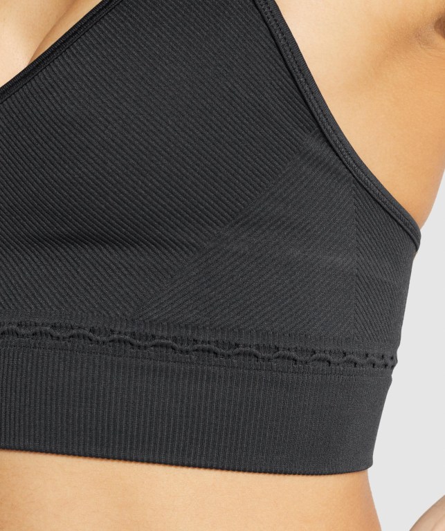 Gymshark Studio Seamless Sports Bra Svarte | ABbAwabQMp2