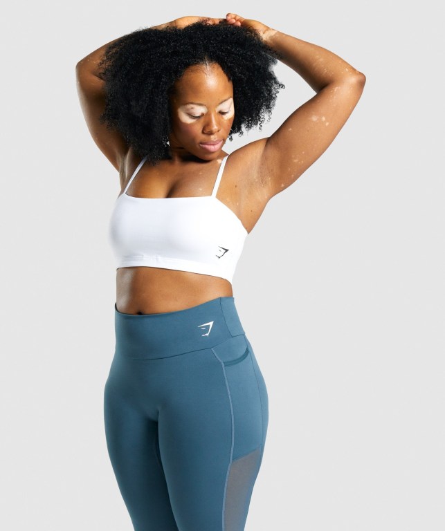 Gymshark Trenings Bandeau Hvite | 1WZGNZR7HeN