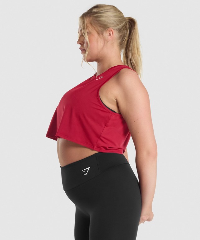 Gymshark Trenings Crop Burgunder | 3uEW3sHsolq