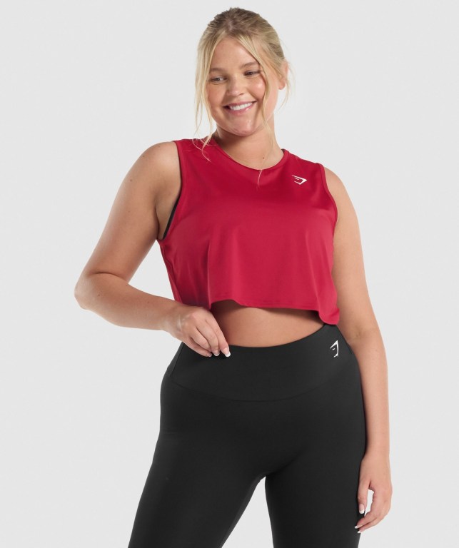 Gymshark Trenings Crop Burgunder | 3uEW3sHsolq