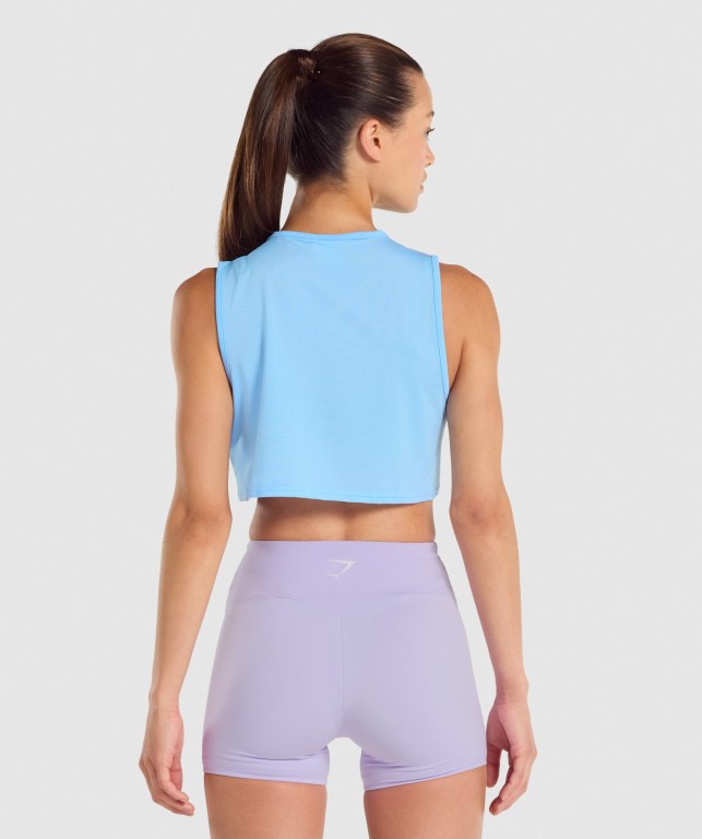 Gymshark Trenings Crop Lyse Blå | fBKg555KwjG