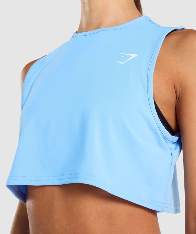 Gymshark Trenings Crop Lyse Blå | fBKg555KwjG