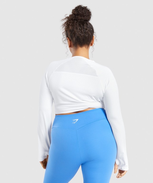 Gymshark Trenings Crop Top Hvite | weryFhGN8ET