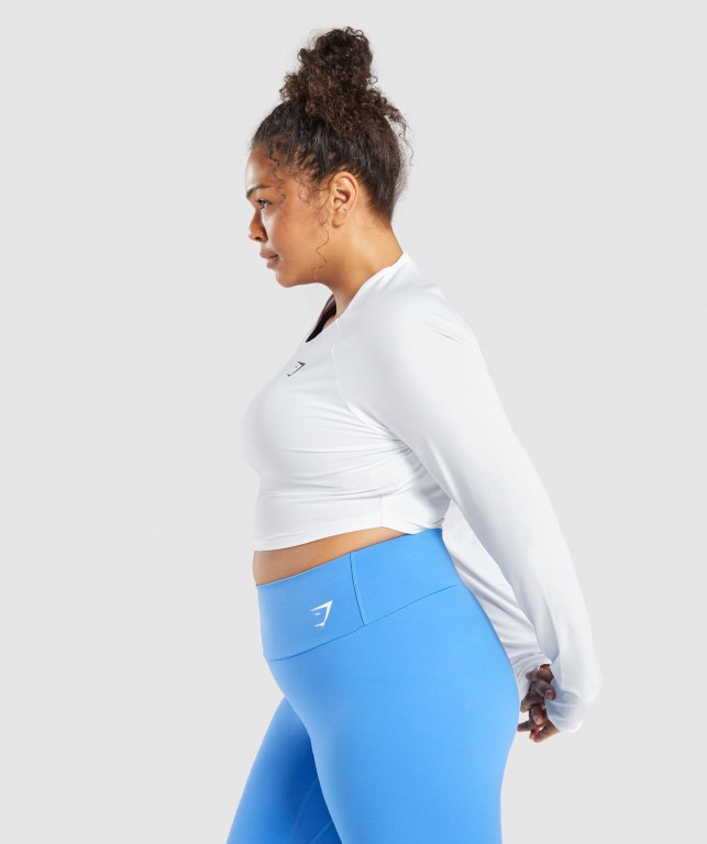 Gymshark Trenings Crop Top Hvite | weryFhGN8ET