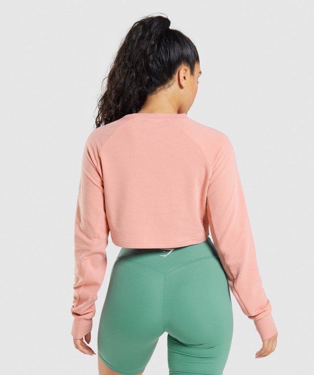 Gymshark Trenings Cropped Genser Rosa | NtlqqkeZtJR