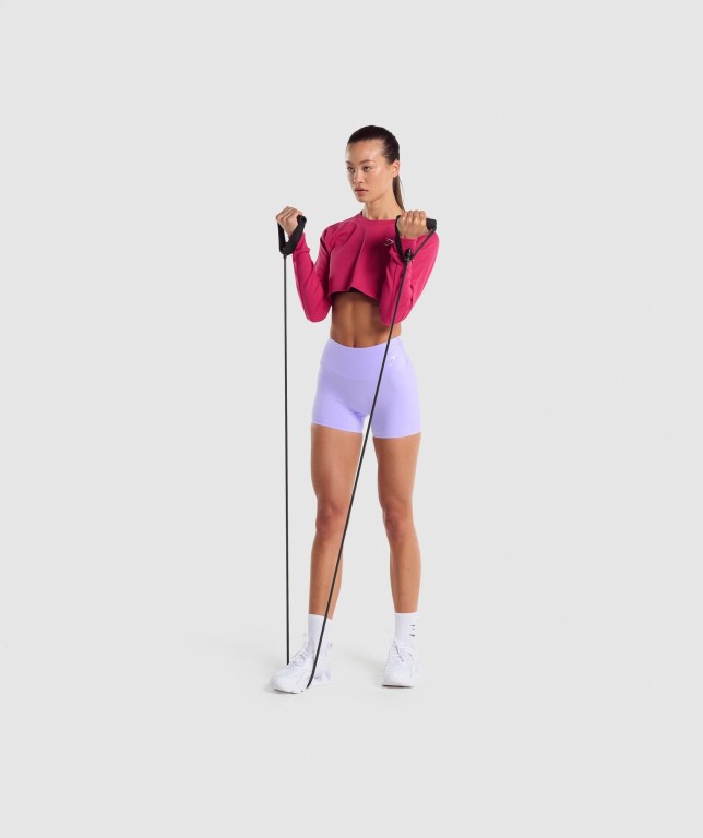 Gymshark Trenings Cropped Genser Rosa | ZMf4uzE2FGy