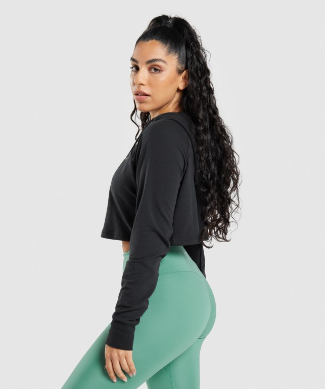 Gymshark Trenings Cropped Svarte | v6xA3ImYeJn