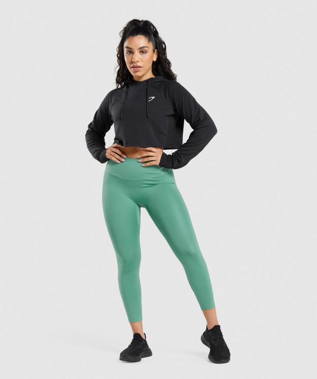 Gymshark Trenings Cropped Svarte | v6xA3ImYeJn