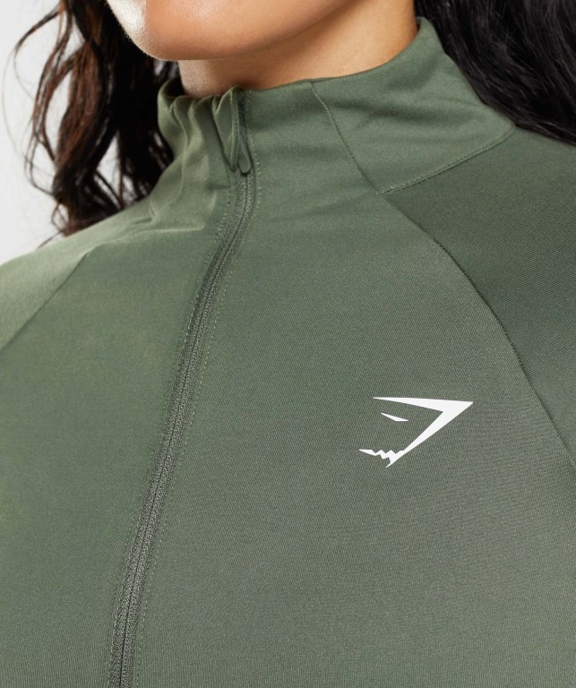 Gymshark Trenings Jacket Olivengrønne | Wl2ZJPhjp8Z