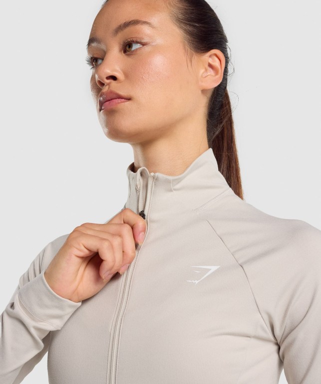 Gymshark Trenings Zip Up Grå | 9LFmObqKuNM