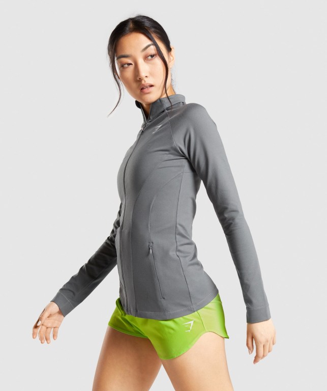 Gymshark Trenings Zip Up Jacket Grå | JoSmCIJmSMP