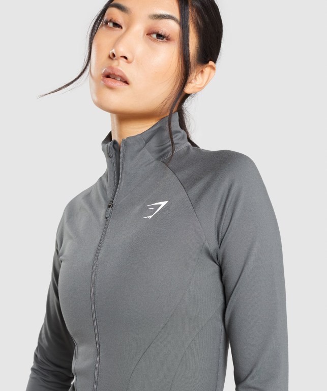 Gymshark Trenings Zip Up Jacket Grå | JoSmCIJmSMP