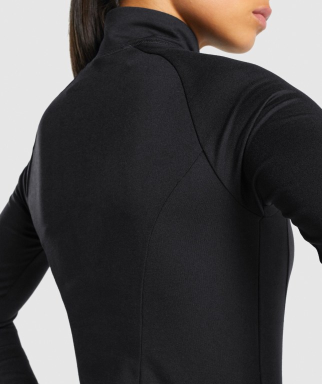 Gymshark Trenings Zip Up Svarte | ObPYWzbDkYY