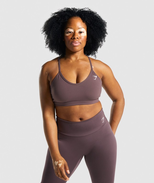 Gymshark V Neck Trenings Sports Bra Brune | gSs6oRIl2w2