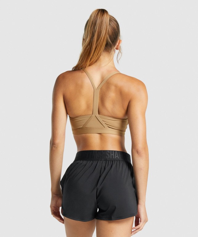 Gymshark V Neck Trenings Sports Bra Lyse Brune | OFsb7FhaWVp