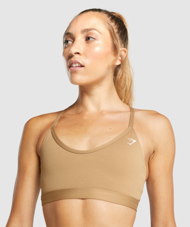 Gymshark V Neck Trenings Sports Bra Lyse Brune | OFsb7FhaWVp