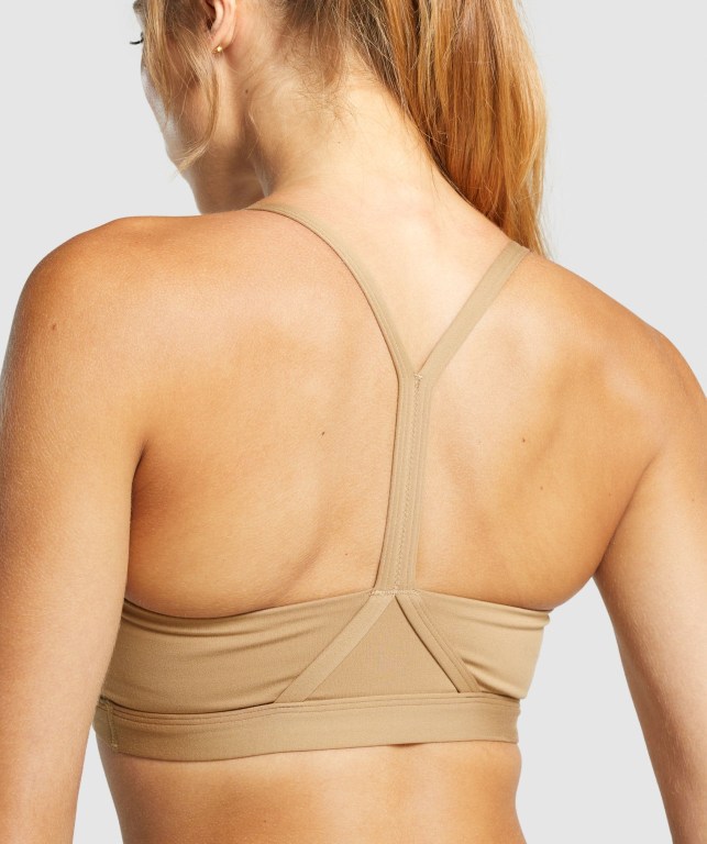 Gymshark V Neck Trenings Sports Bra Lyse Brune | OFsb7FhaWVp