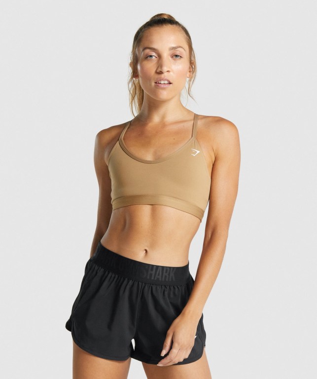 Gymshark V Neck Trenings Sports Bra Lyse Brune | OFsb7FhaWVp