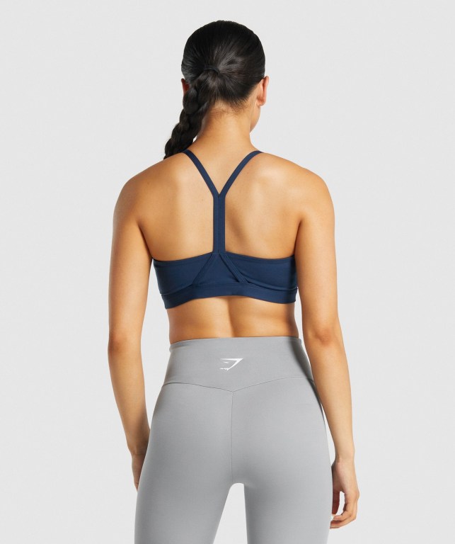 Gymshark V Neck Trenings Sports Bra Marineblå | uqfDLSpRQC5