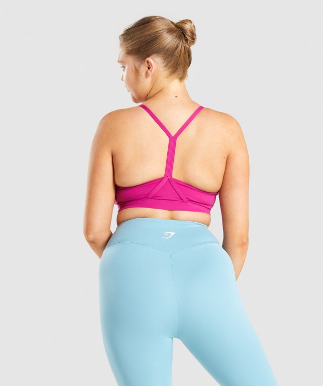 Gymshark V Neck Trenings Sports Bra Rosa | 8drceGohhgf