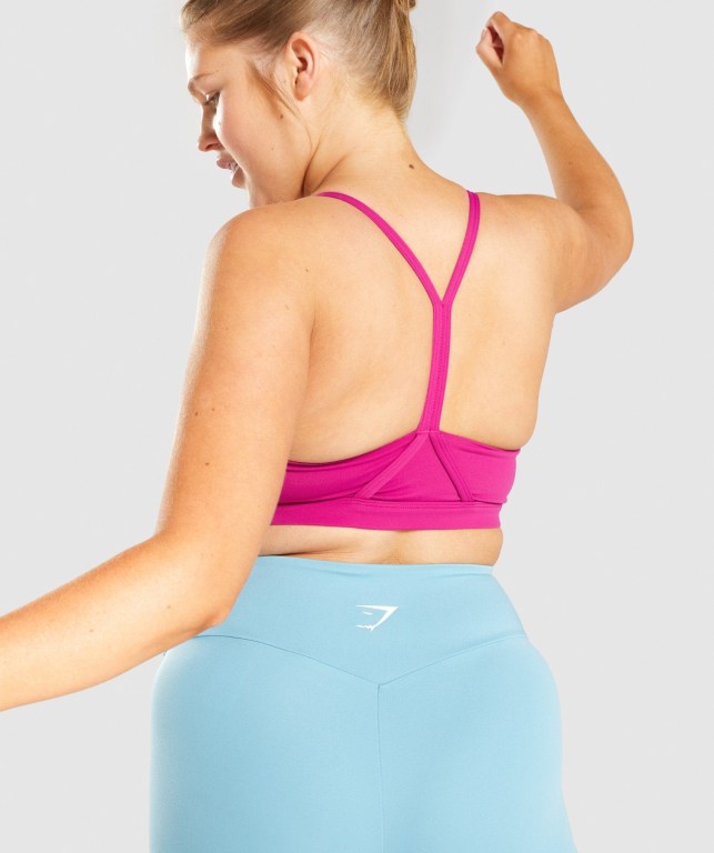 Gymshark V Neck Trenings Sports Bra Rosa | 8drceGohhgf