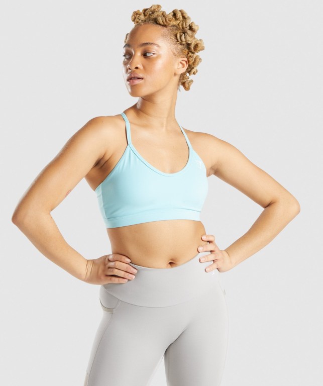 Gymshark V Neck Trenings Sports Bra Turkis | 8KNkiznI3BS