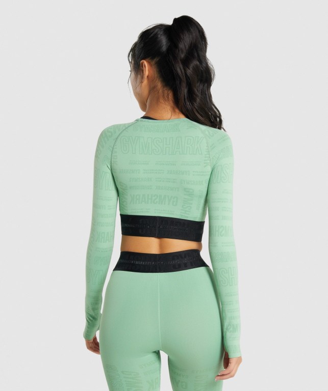 Gymshark Vision Crop Top Grønn | Sn8CLunnfZX