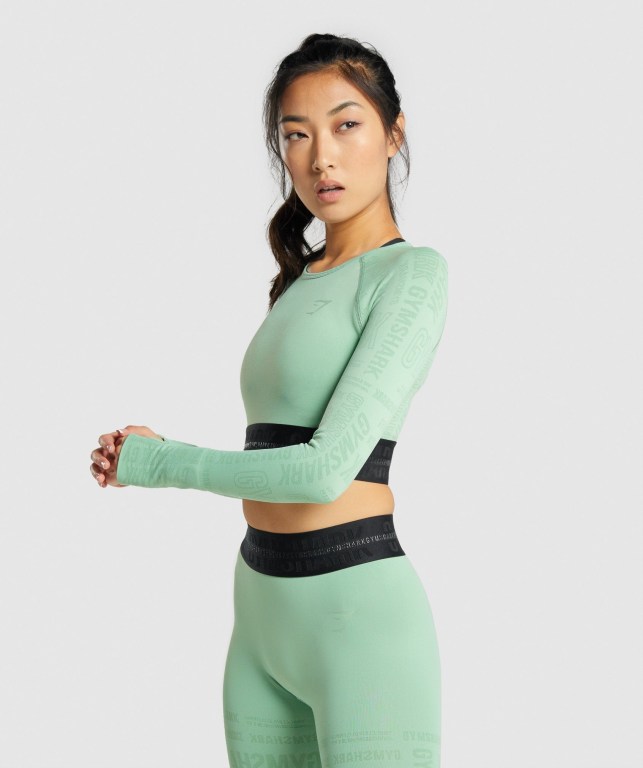 Gymshark Vision Crop Top Grønn | Sn8CLunnfZX