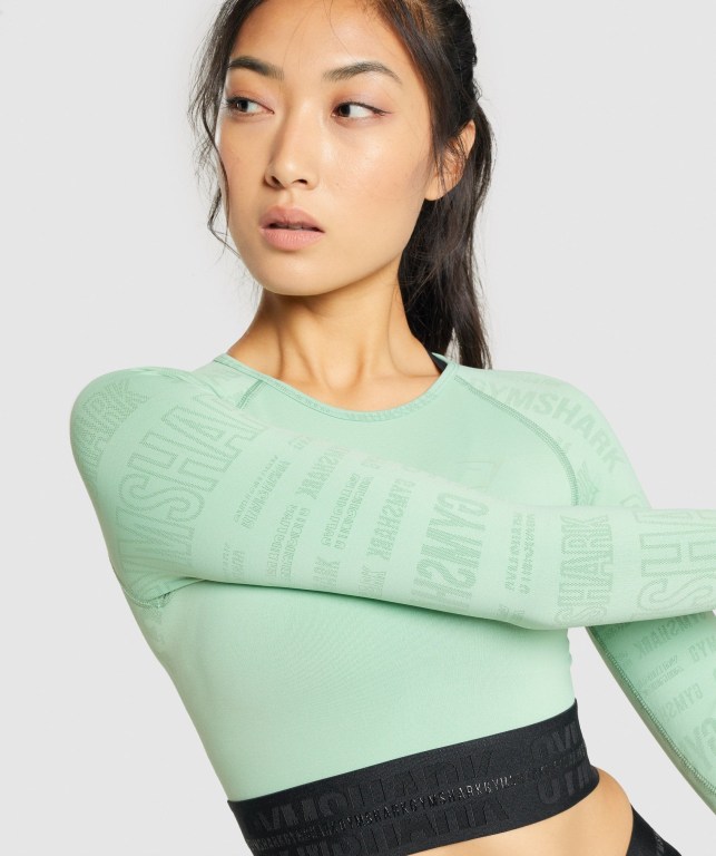 Gymshark Vision Crop Top Grønn | Sn8CLunnfZX