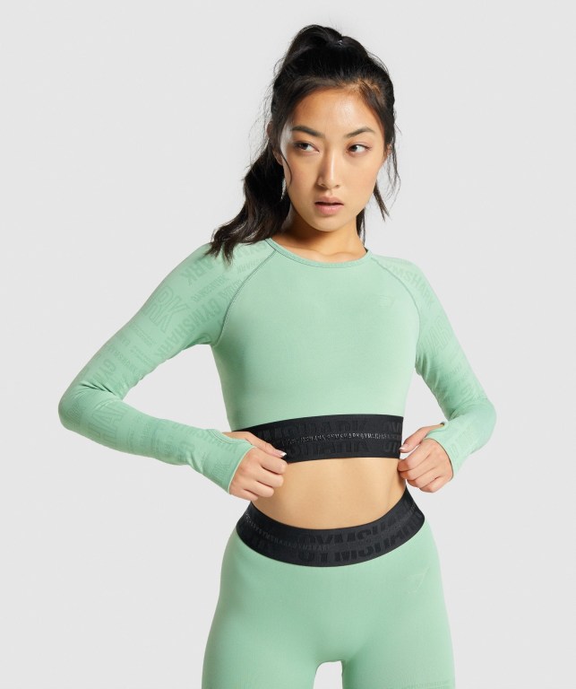 Gymshark Vision Crop Top Grønn | Sn8CLunnfZX