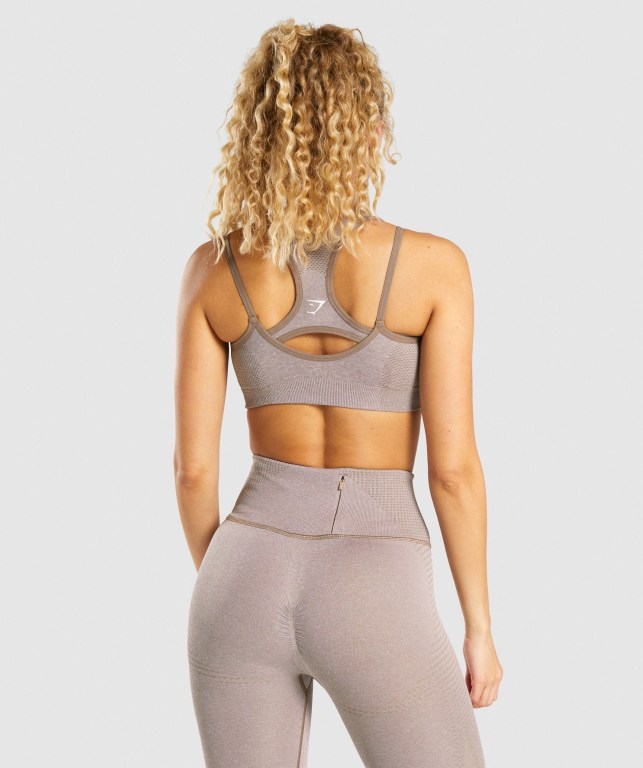 Gymshark Vital Rise Seamless Sports Bra Grå Brune | cwJzXEc2NKV