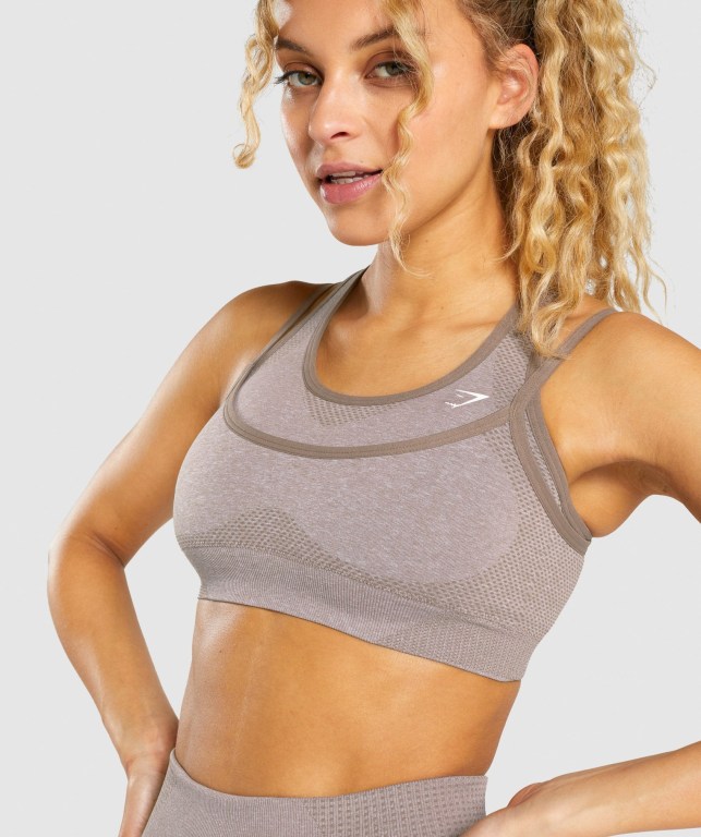 Gymshark Vital Rise Seamless Sports Bra Grå Brune | cwJzXEc2NKV