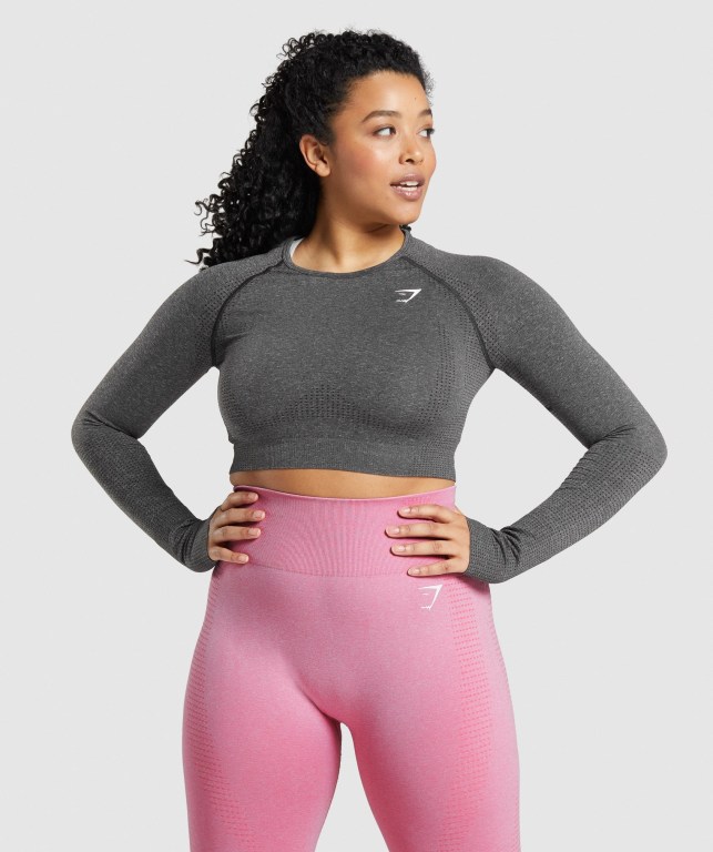 Gymshark Vital Seamless 2.0 Crop Top Grå | xNBZDz5fEw5