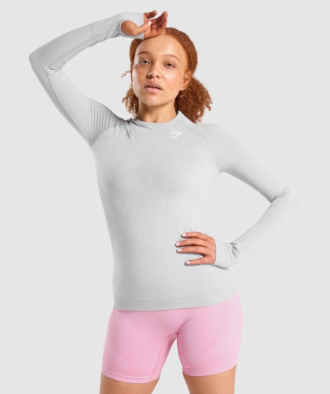 Gymshark Vital Seamless 2.0 Top Lyse Grå | kTiZZSjRQPr