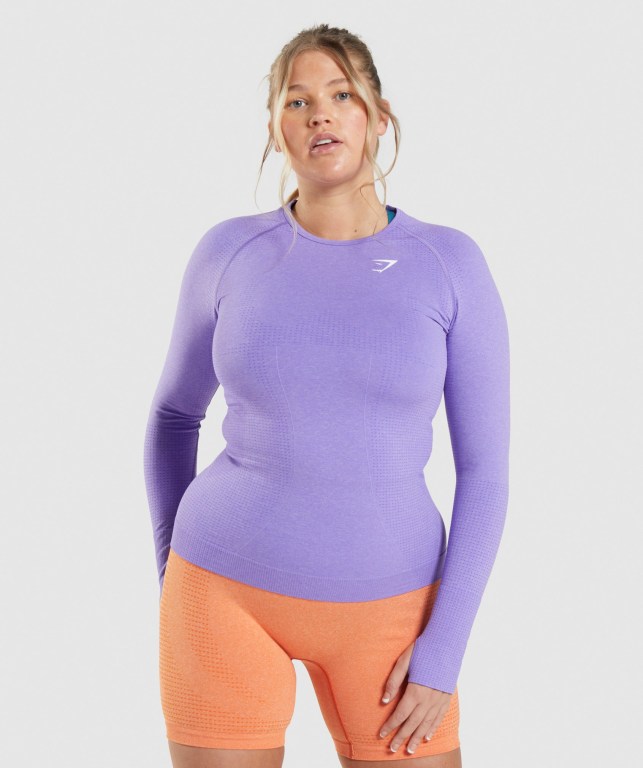 Gymshark Vital Seamless 2.0 Top Lyse Lilla | 4jNFJLWUcUy