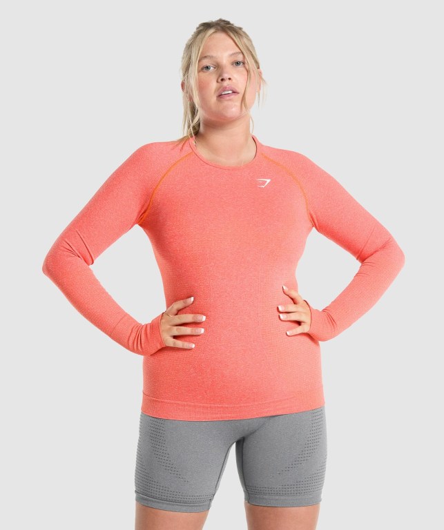 Gymshark Vital Seamless 2.0 Top Oransje | jCOwx7mMRgt