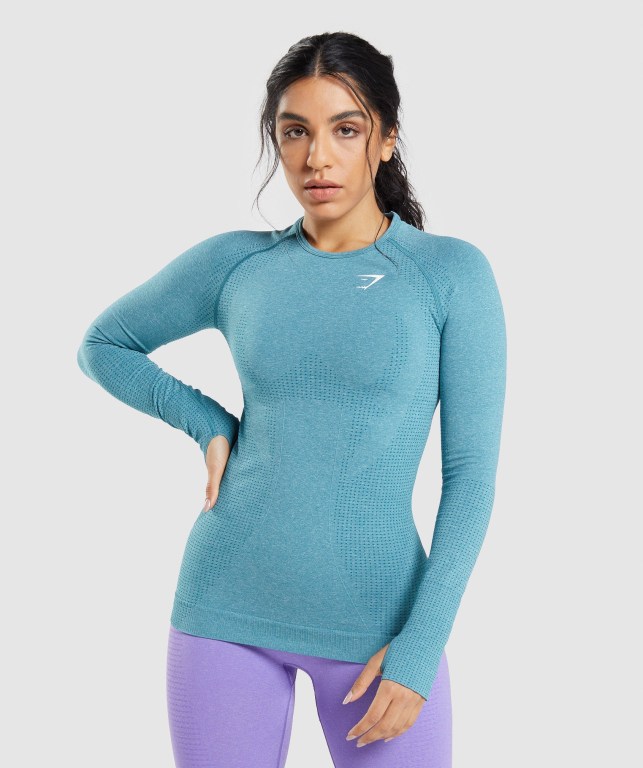 Gymshark Vital Seamless 2.0 Top Turkis | ZBRxTljvzfJ