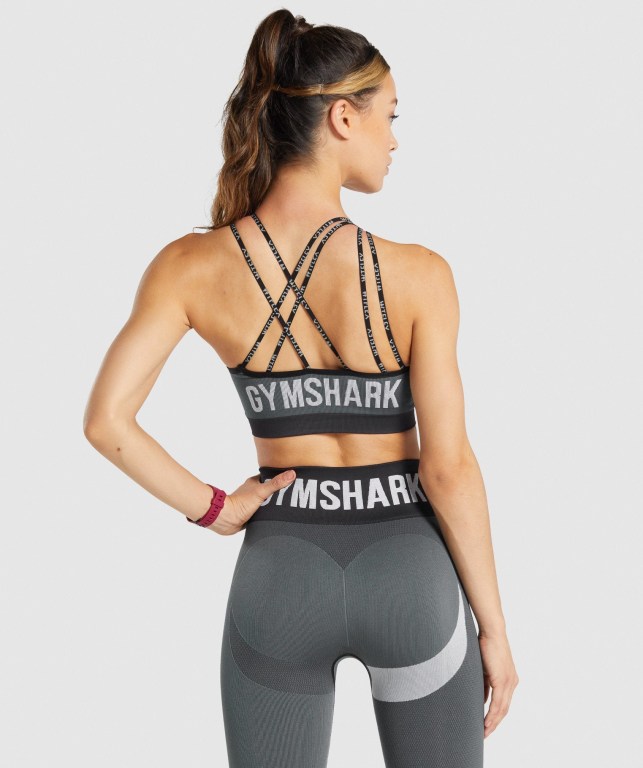 Gymshark WTFlex Seamless Asymmetric Strappy Sports Bra Grå | GUxiZChfdPB