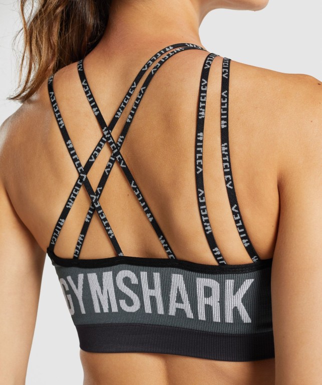 Gymshark WTFlex Seamless Asymmetric Strappy Sports Bra Grå | GUxiZChfdPB