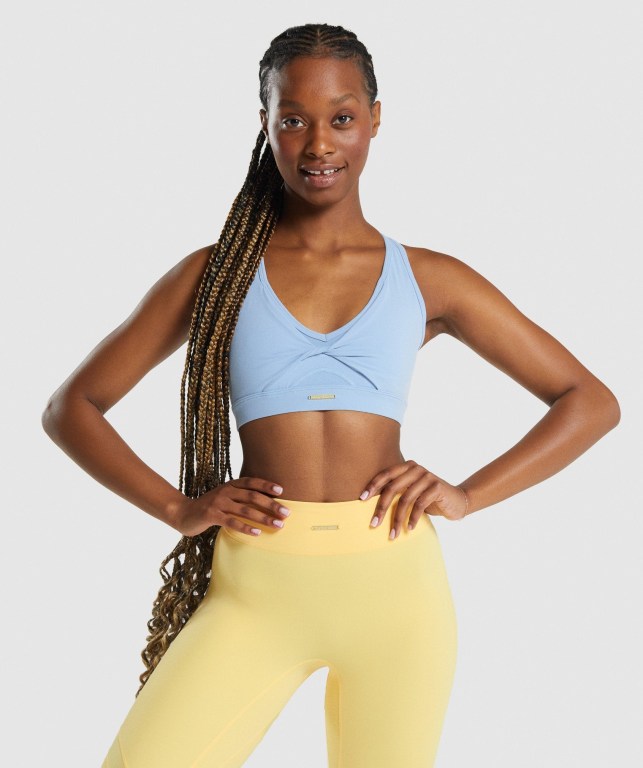 Gymshark Whitney Mesh Sports Bra Blå | kkpVelYDUe4